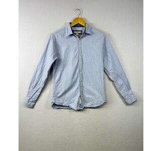 pd&c Classic Fit Light Blue Striped Long Sleeve Button Up Shirt‎ Men's Size S